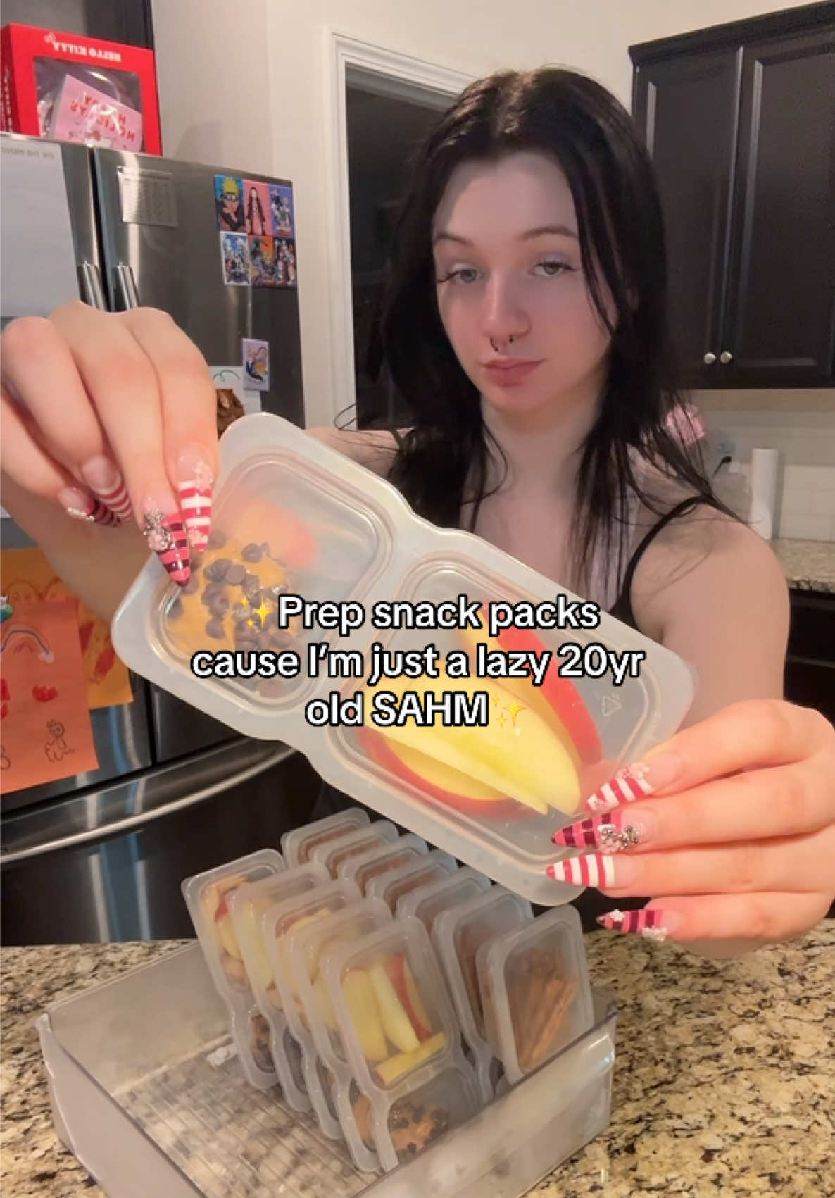 TikTok post by @_mariclaremaclamroc_ for Join Amble. Caption reads: Snacks prepped for the week because this “lazy”....