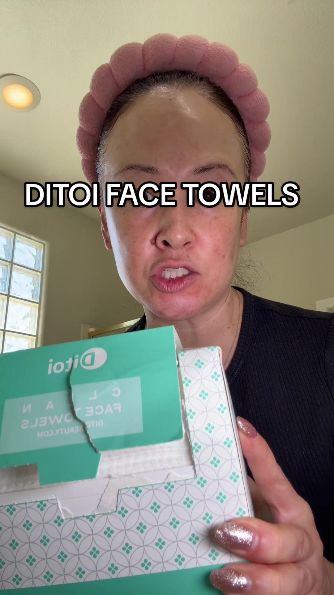 TikTok post by @aleshaandconnie for Ditoi Beauty. Caption reads: [...] #facetowels @Ditoi Face Towels @Ditoi Beauty.