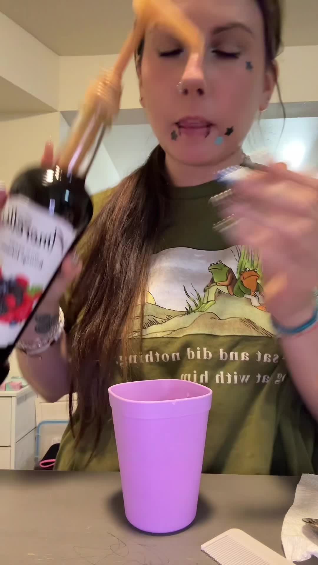 TikTok post by @katalinalynn_ for Amoretti. Caption reads: @Amoretti- beverage infusion flavors  #tiktokshop....