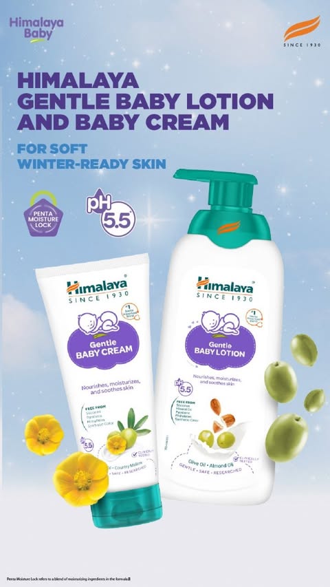 Instagram post by @nykary_2020 for Himalaya Babycare. Caption reads: Every mom worries about baby's first winter.....