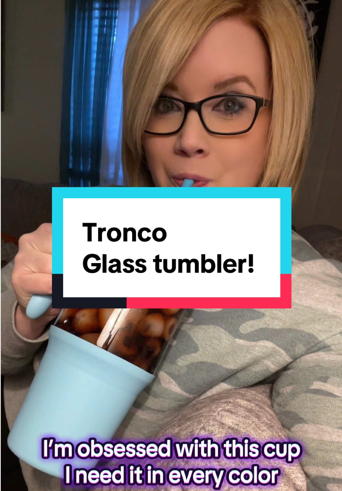 TikTok post by @tiffanyreed05 for Tronco. Caption reads: @Troncoofficial this #glasstumbler is sooooo [...].