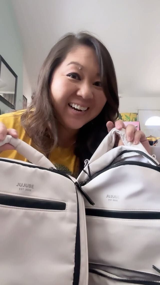 Instagram post by @littlegraythread for JuJuBe. Caption reads: I got new bags! 💼 ad @jujube_intl These are new....
