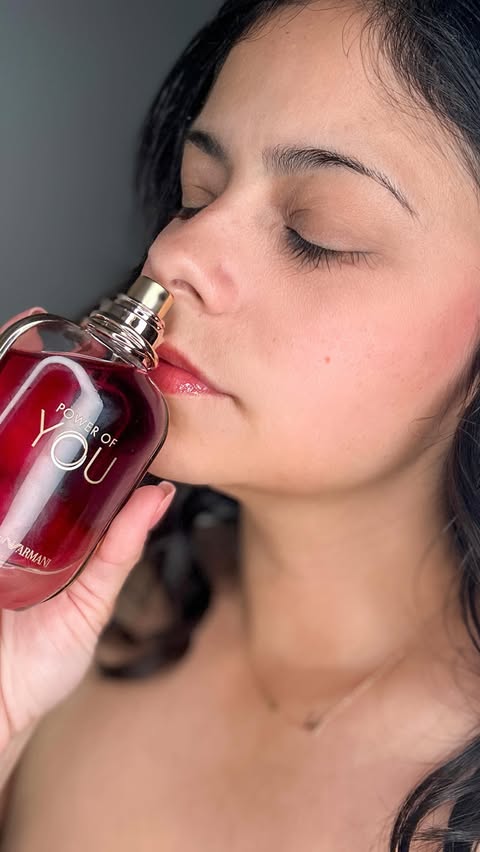 Instagram post by @acoolmomoftwo for Armani beauty. Caption reads: [...] Wearing Armani My Way Eau de Parfum....