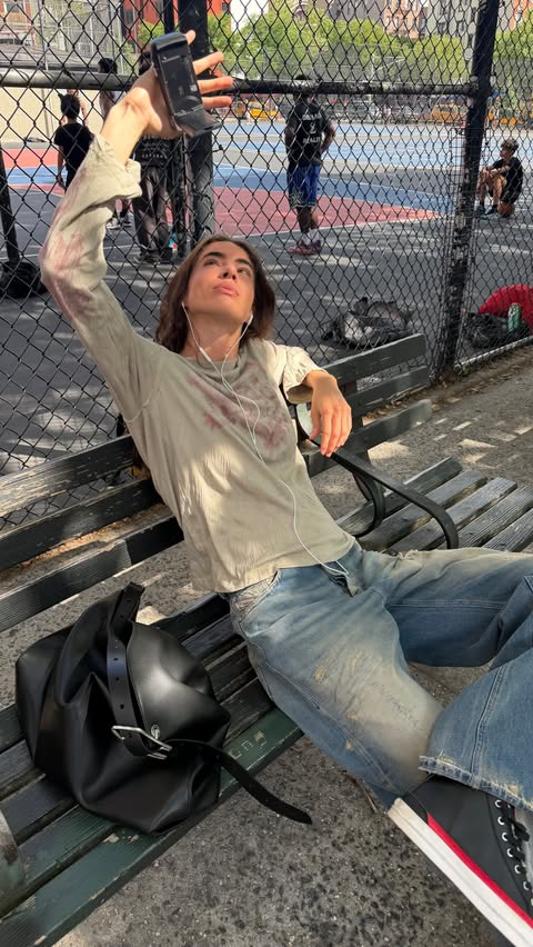 Instagram post by @aleksamarquez for Diesel. Caption reads: @diesel on the camcorder🎥 #suppliedby.