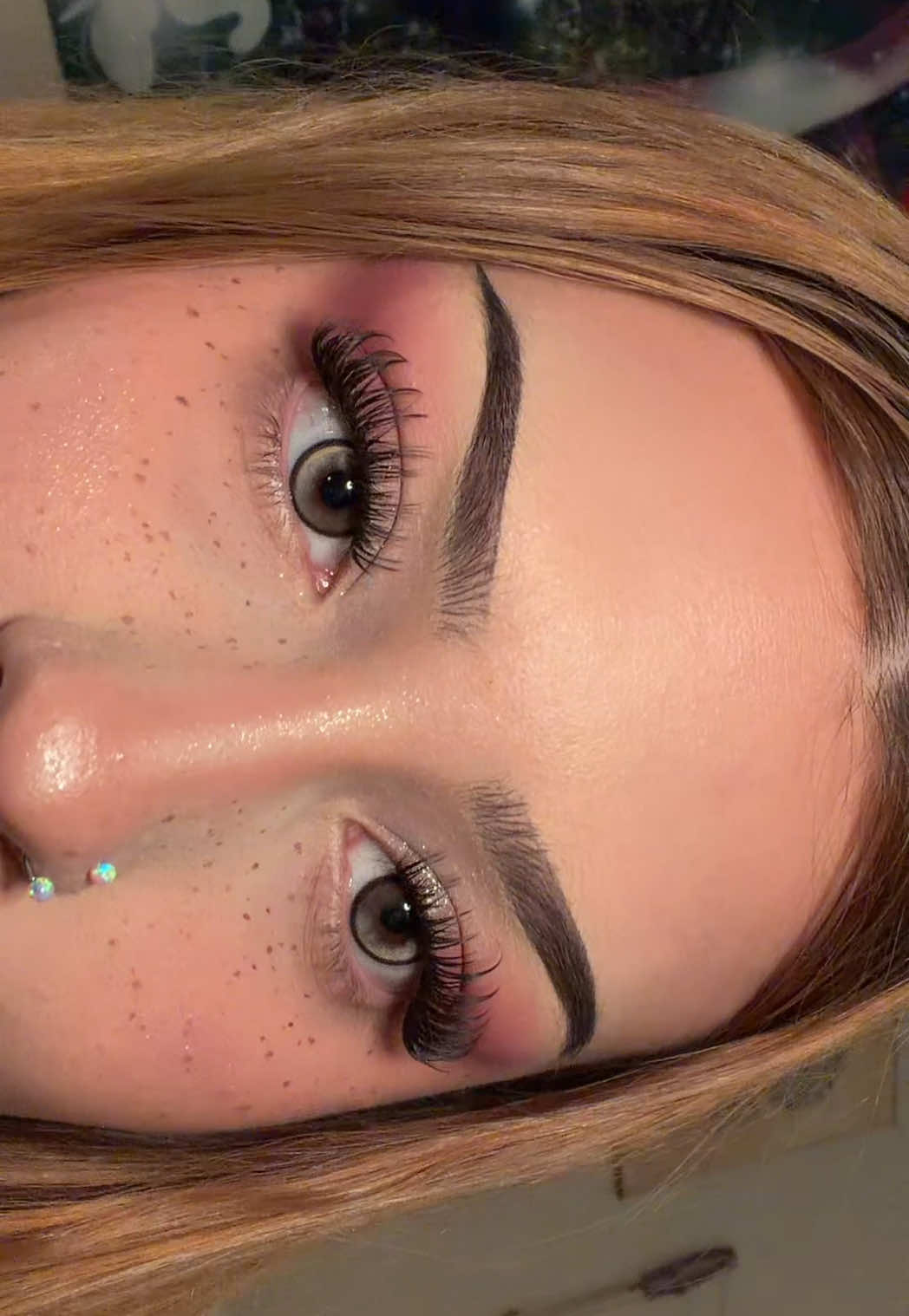 TikTok post by @redwithlove for Kisslily. Caption reads: [...] nasty lash clusters 🚮👎🏻 switch to....