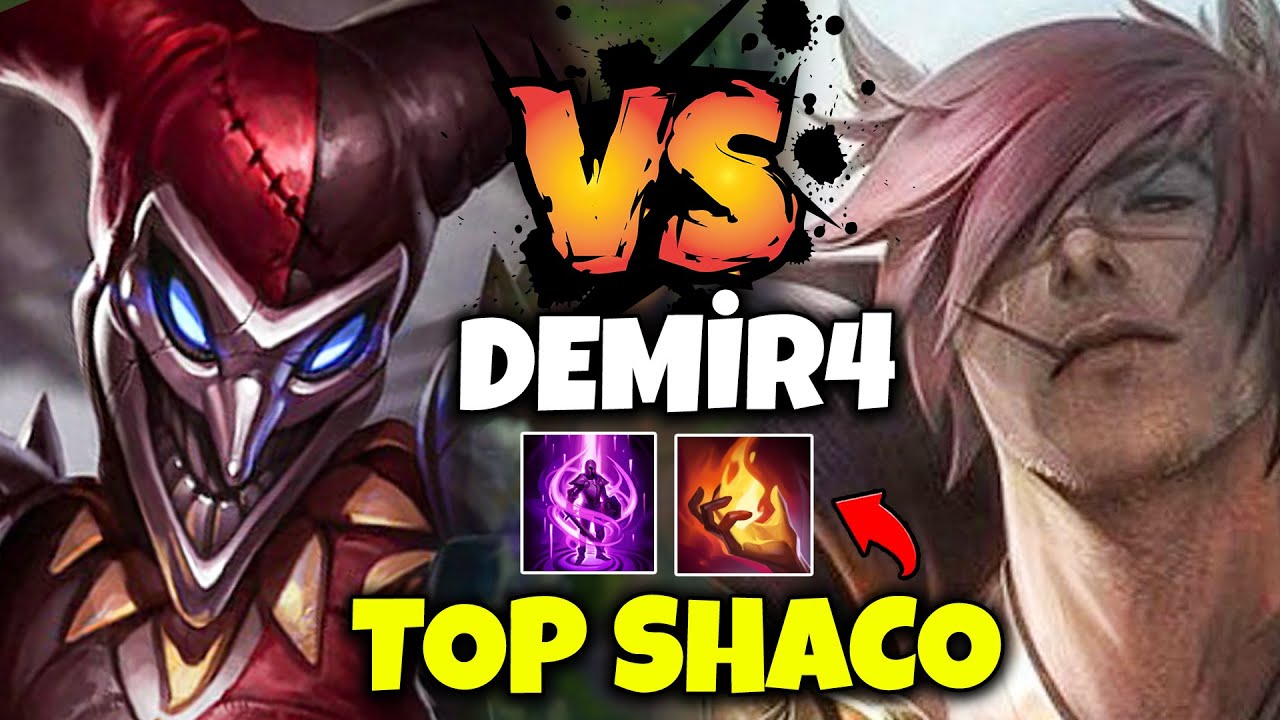 YouTube post by @shacolambac for Kick. Caption reads: DEMİR4 0 LPDE TOP LANE AP SHACO RAKİP ÇILDIRDI.