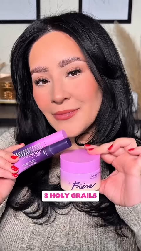 Instagram post by @hair.beautyy.fashion for Fièra Cosmetics. Caption reads: As a makeup girly, these are my top 3 products for....