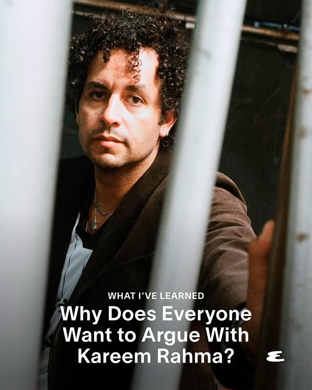 Instagram post by @kareem for Esquire. Caption reads: When @Kareem Rahma was 33, he had what he calls a....