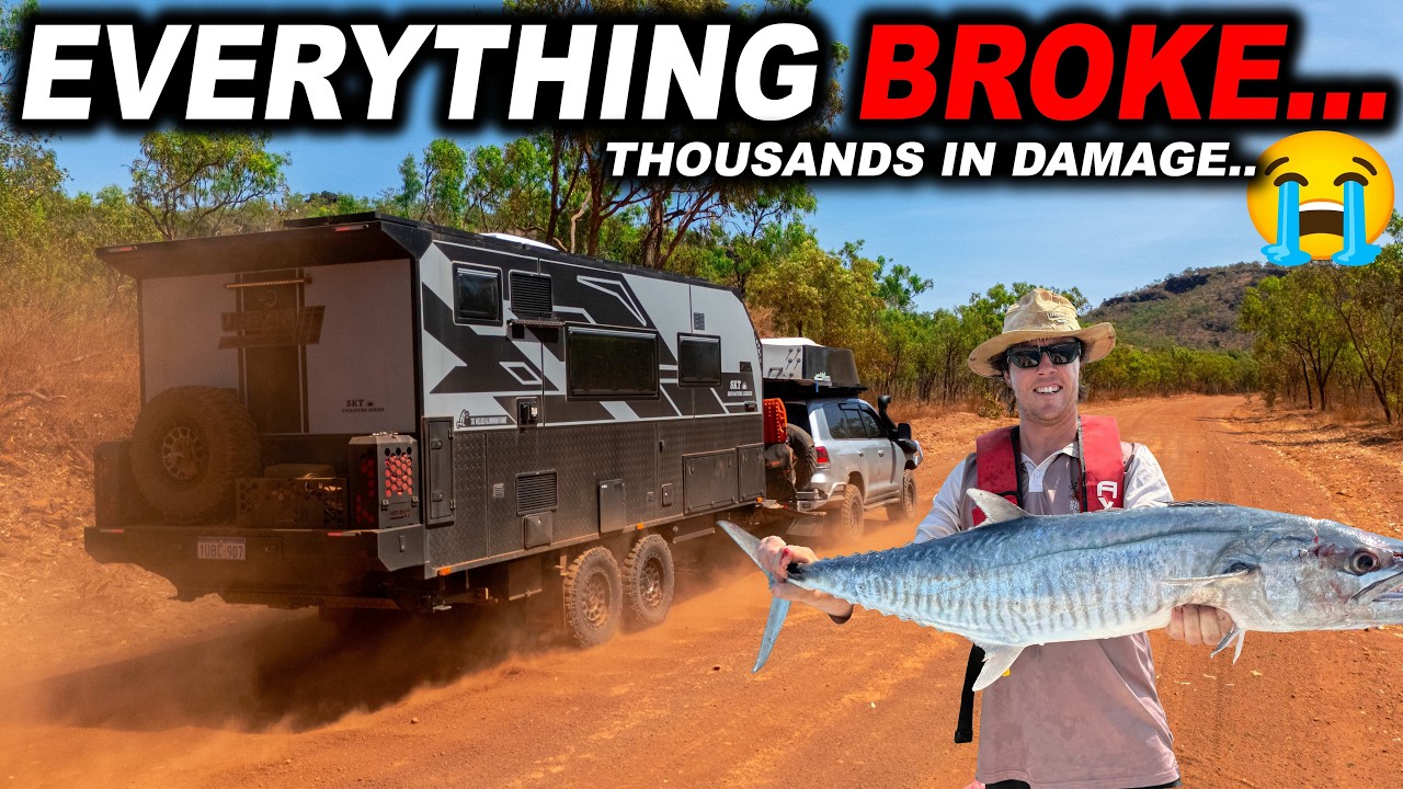 YouTube post by @SarahandKeelanTravels for iTechworld. Caption reads: [...] in our 4WD & Caravan: iTechworld 5% off all....