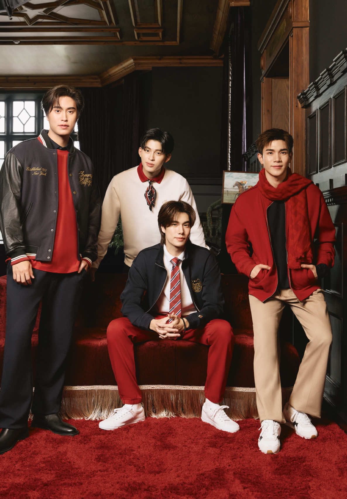 TikTok post by @augustmansg for Tommy Jeans. Caption reads: A fresh crew for the festive season. @Tommy....
