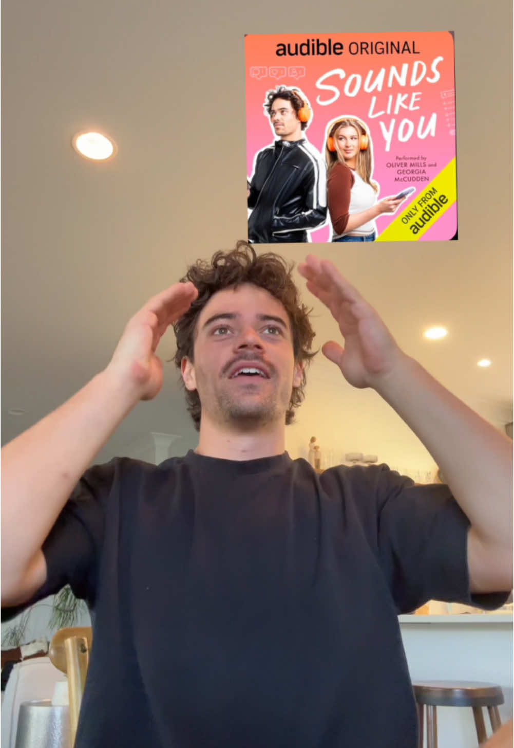 TikTok post by an influencer for Audible Australia. Caption reads: Biggest and most ridiculous year of my life. Here....