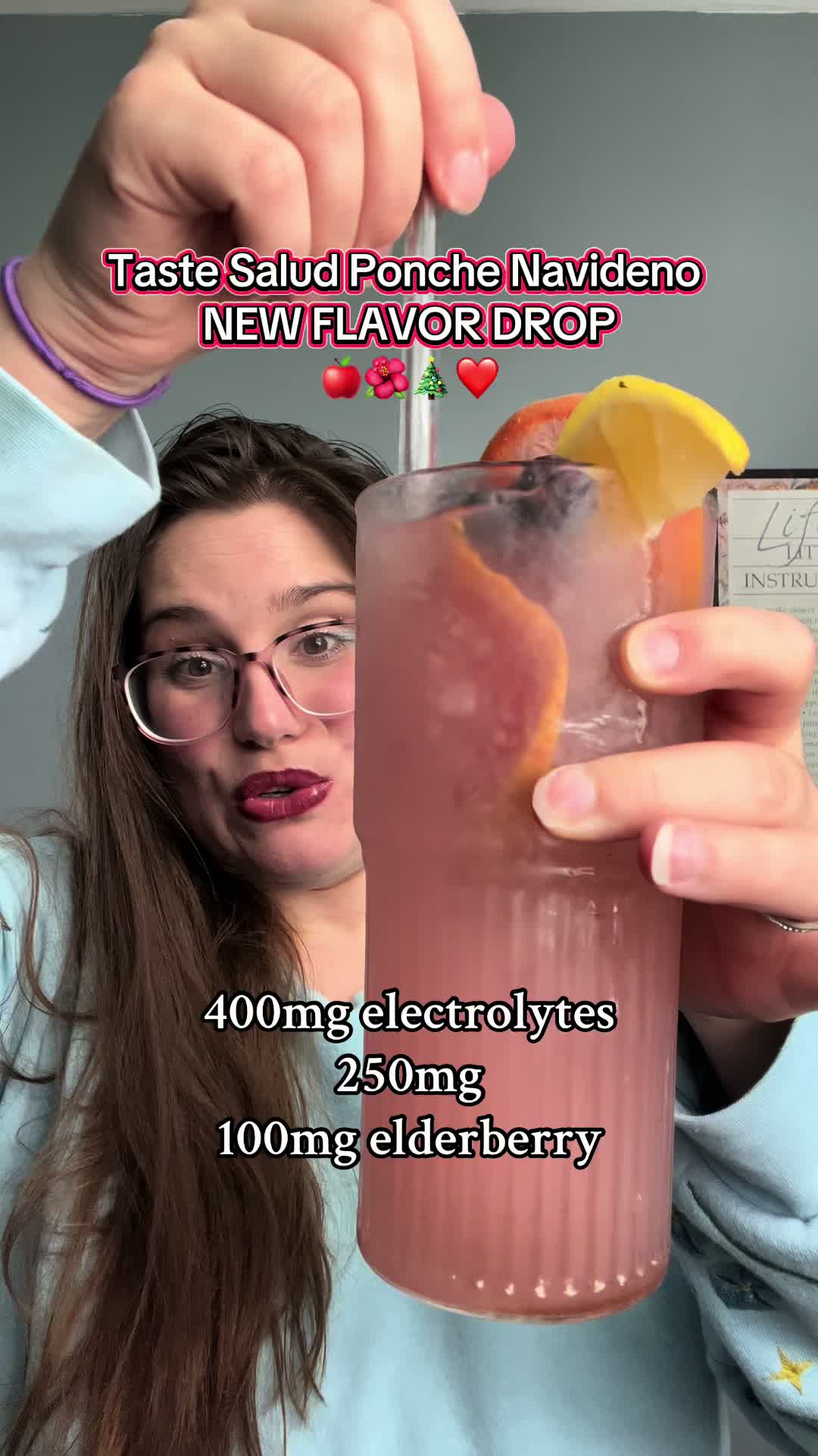 TikTok post by @musicaltheatreprincess for Taste Salud. Caption reads: Ponche Navideño just dropped 🎄✨ A festive new....