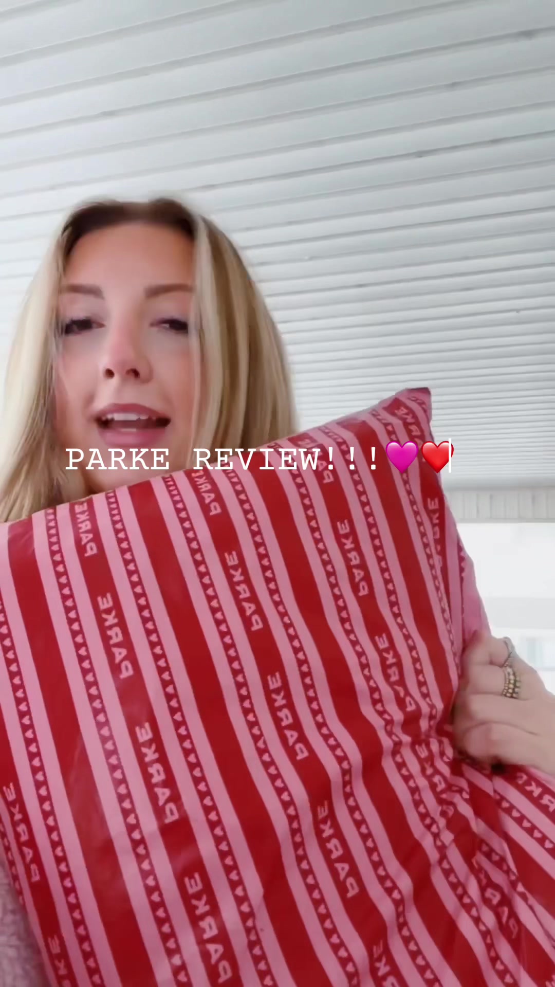 TikTok post by @zayley12 for Parke. Caption reads: open my @Parke package with me!! 🤭🤭🤭 i’m....