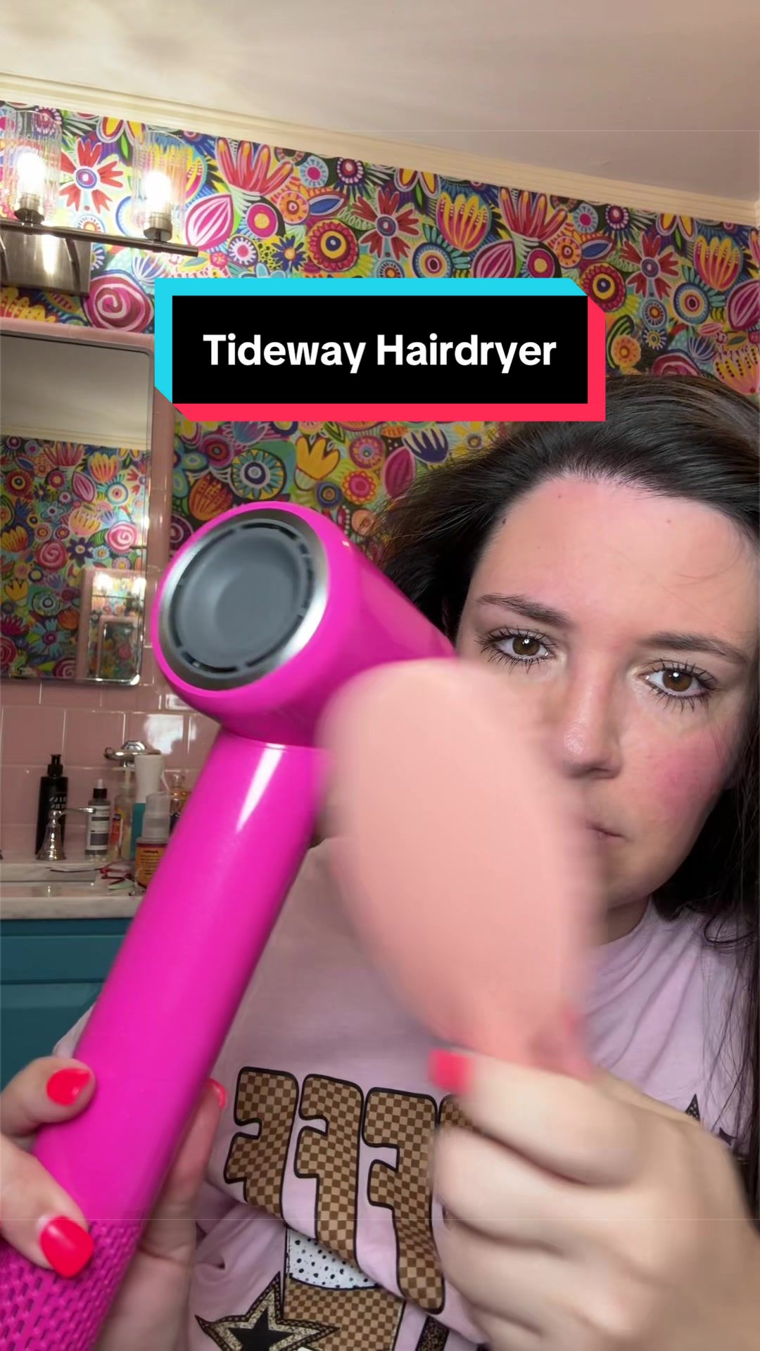 TikTok post by @kaela_gets_healthy for Tideway. Caption reads: @Tideway #hairdryer #hairtools #tideway.