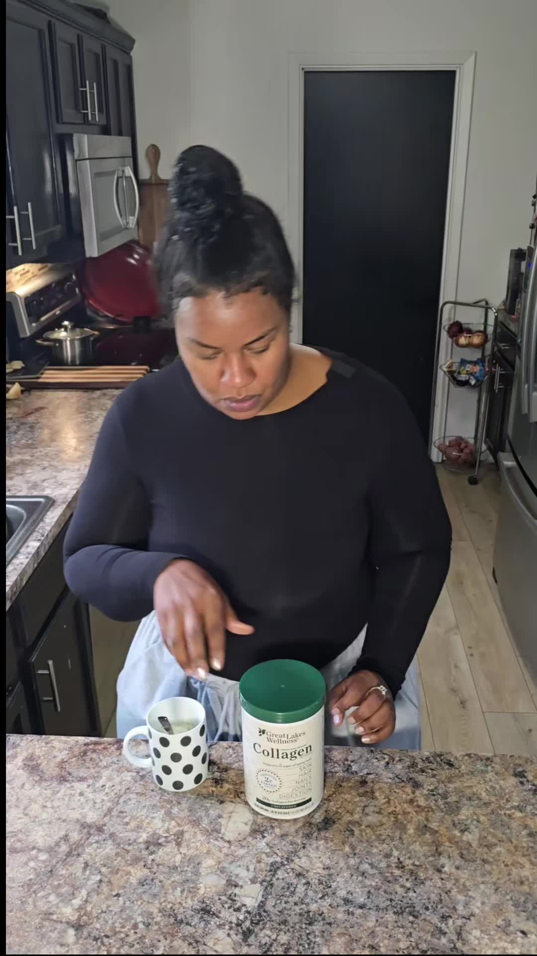 TikTok post by @shannonigans_101 for Great Lakes Wellness. Caption reads: [...] grass fed bovine collagen @Great Lakes....