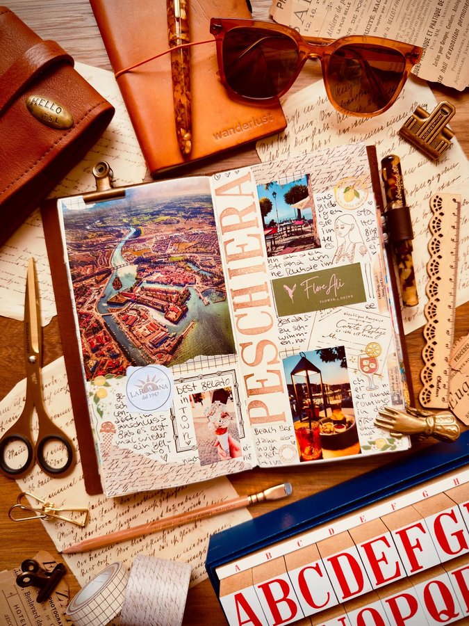 Instagram post by @me_and_my_happydesk for paper republic. Caption reads: In my travel journal [Advertisement, based on....