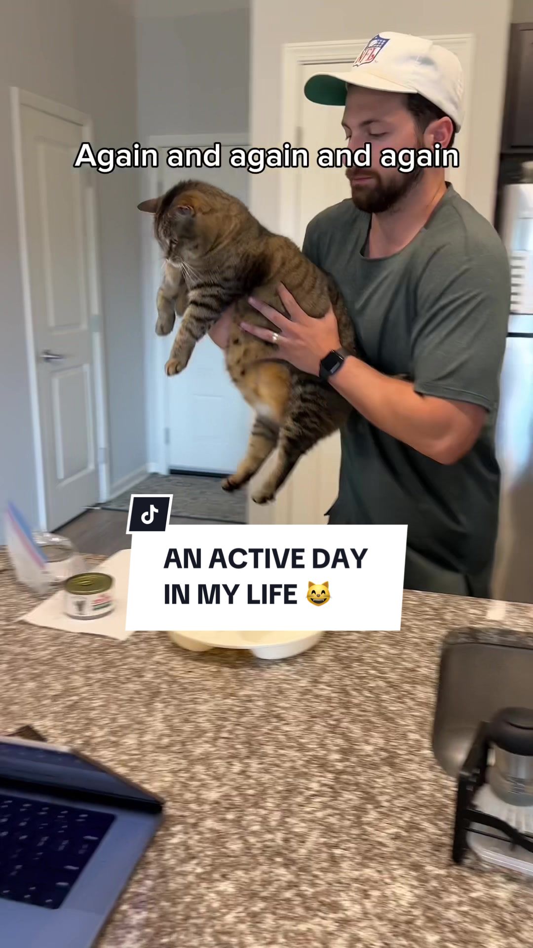 TikTok post by @fattica19 for Petlibro. Caption reads: Using my @Petlibro wet food feeder is always my....