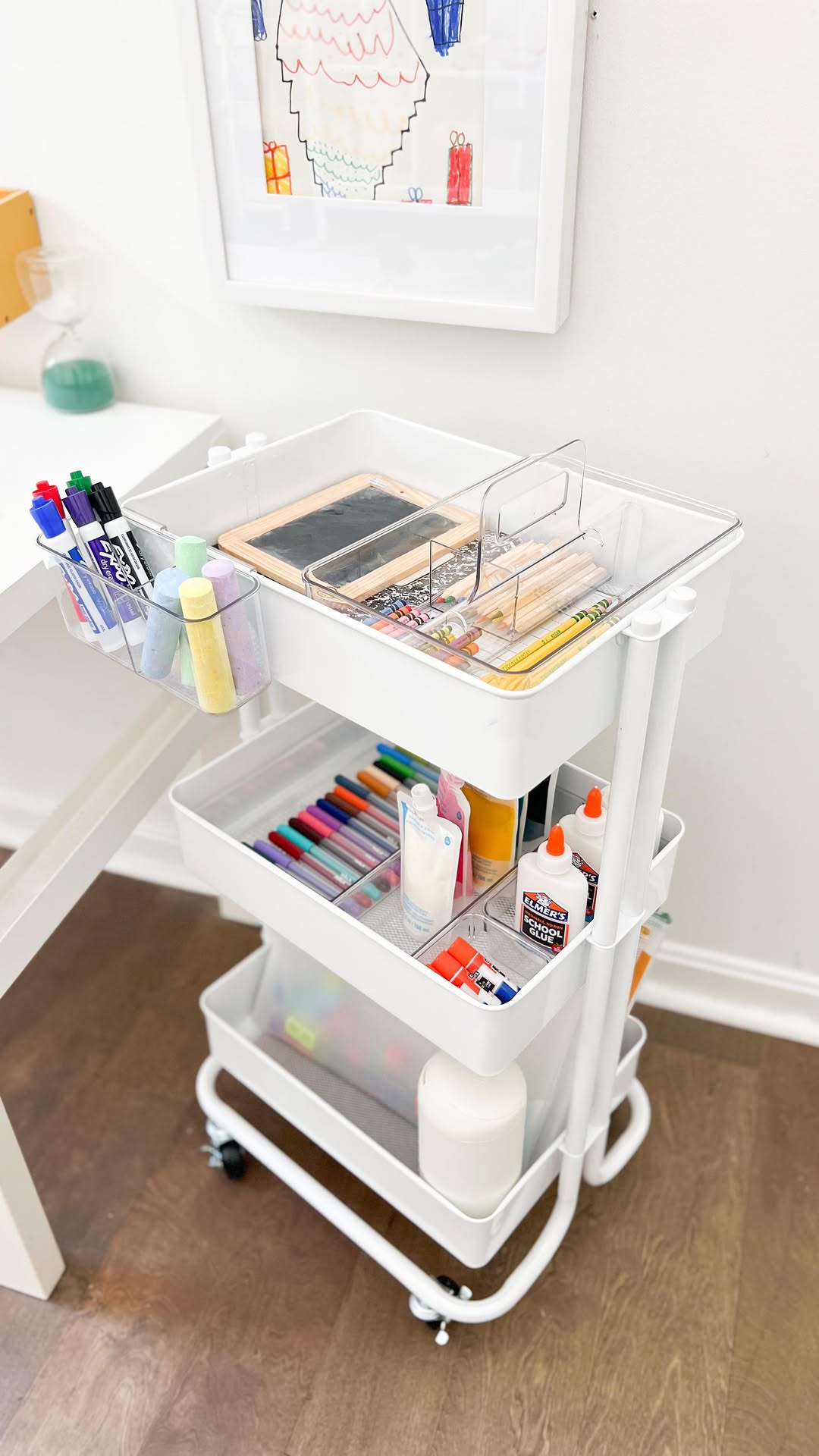 Instagram post by @polishedplayhouse for The Container Store. Caption reads: Get in the study zone. Sound ON 🔊 for a....