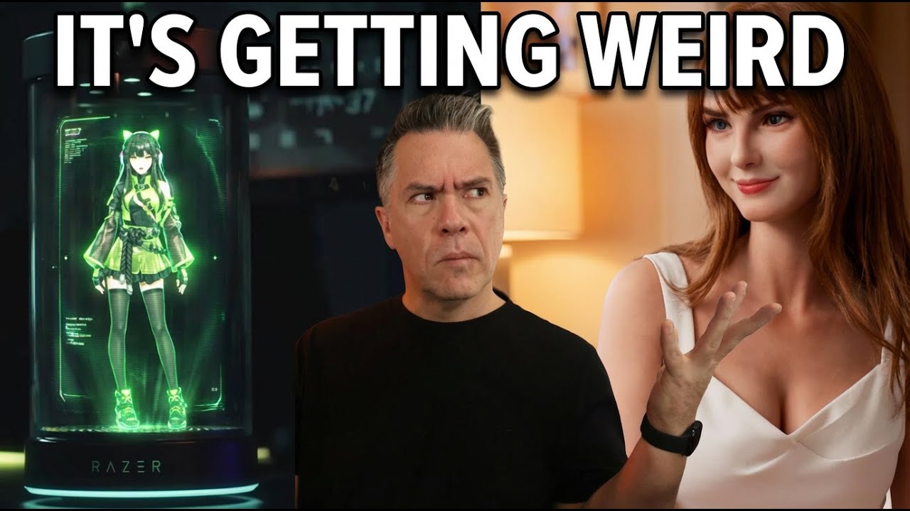 YouTube post by @TheoreticallyMedia for Razer. Caption reads: Where AI Is Headed in 2026, Awesome and Strange! .