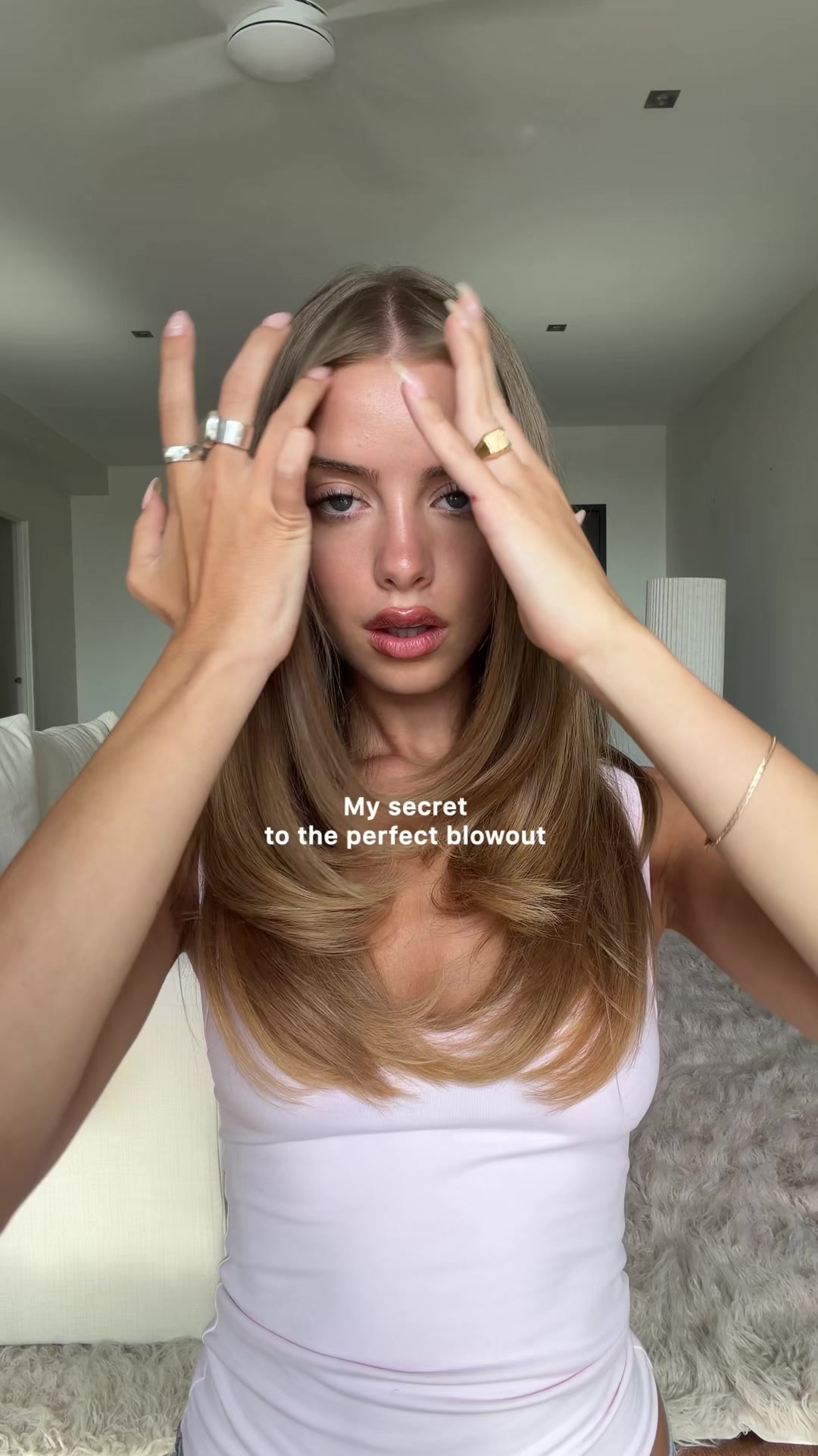 TikTok post by @gracie.meredith for MONDAY Haircare. Caption reads: go-to blow out routine with @mondayhaircare....