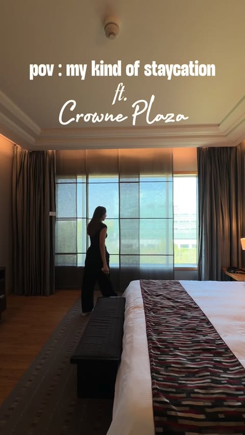 Instagram post by @shanayamakani for Crowne Plaza Hotels & Resorts. Caption reads: #ad Some trips are about switching off, others are....