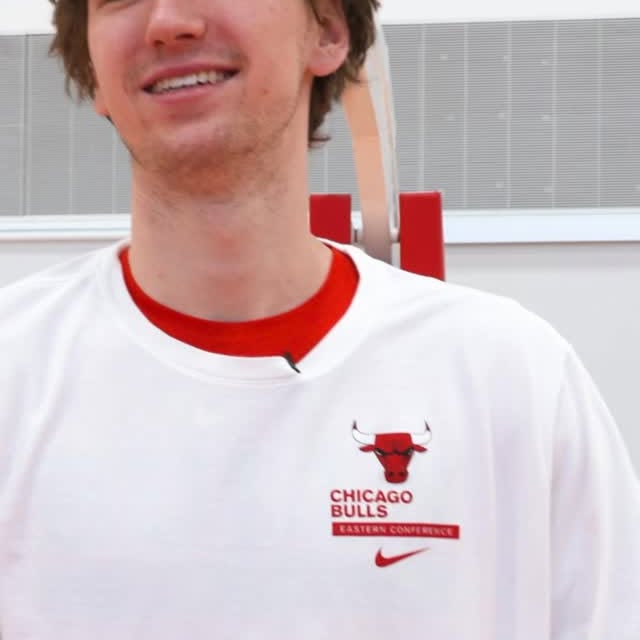 Instagram post by @chicagobulls for State Farm. Caption reads: Matas Buzelis tells us his favorite dunk of his....