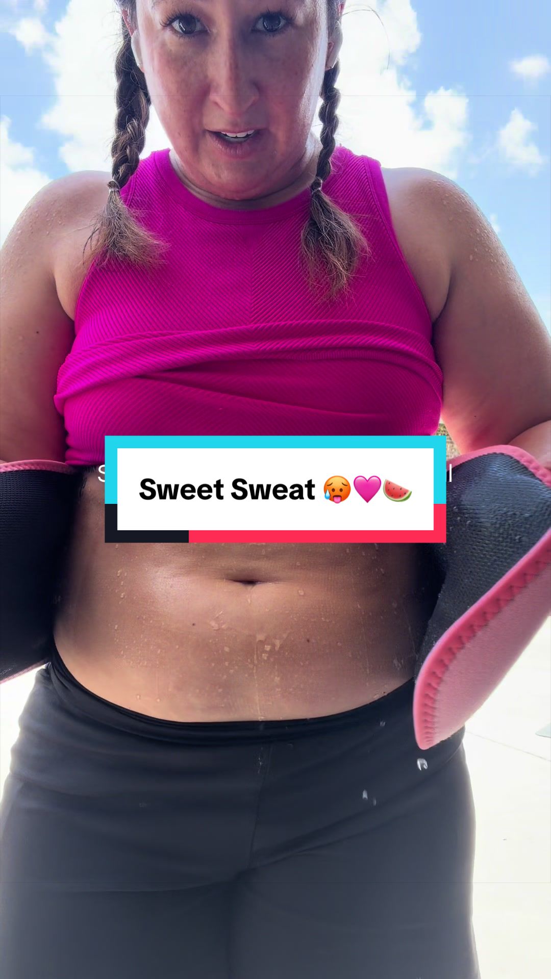 TikTok post by @jz4916 for Sweetsweat. Caption reads: [...] the pink waist trainer is pretty!....