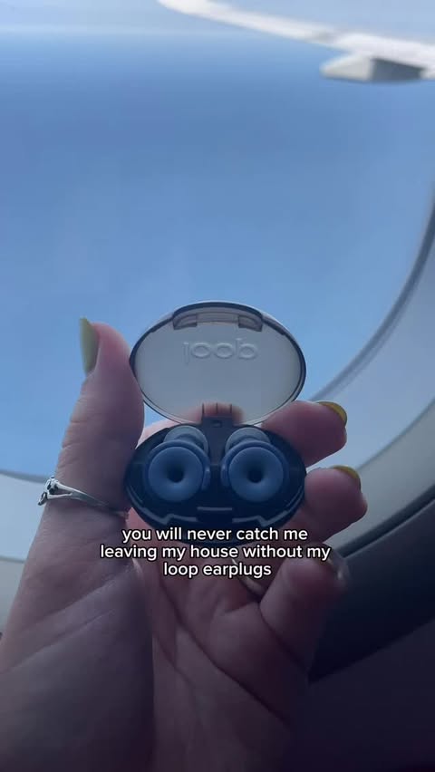 Instagram post by @morgaanfoley for Loop Earplugs. Caption reads: [...] sensory and travel hack are my @loopearplugs....