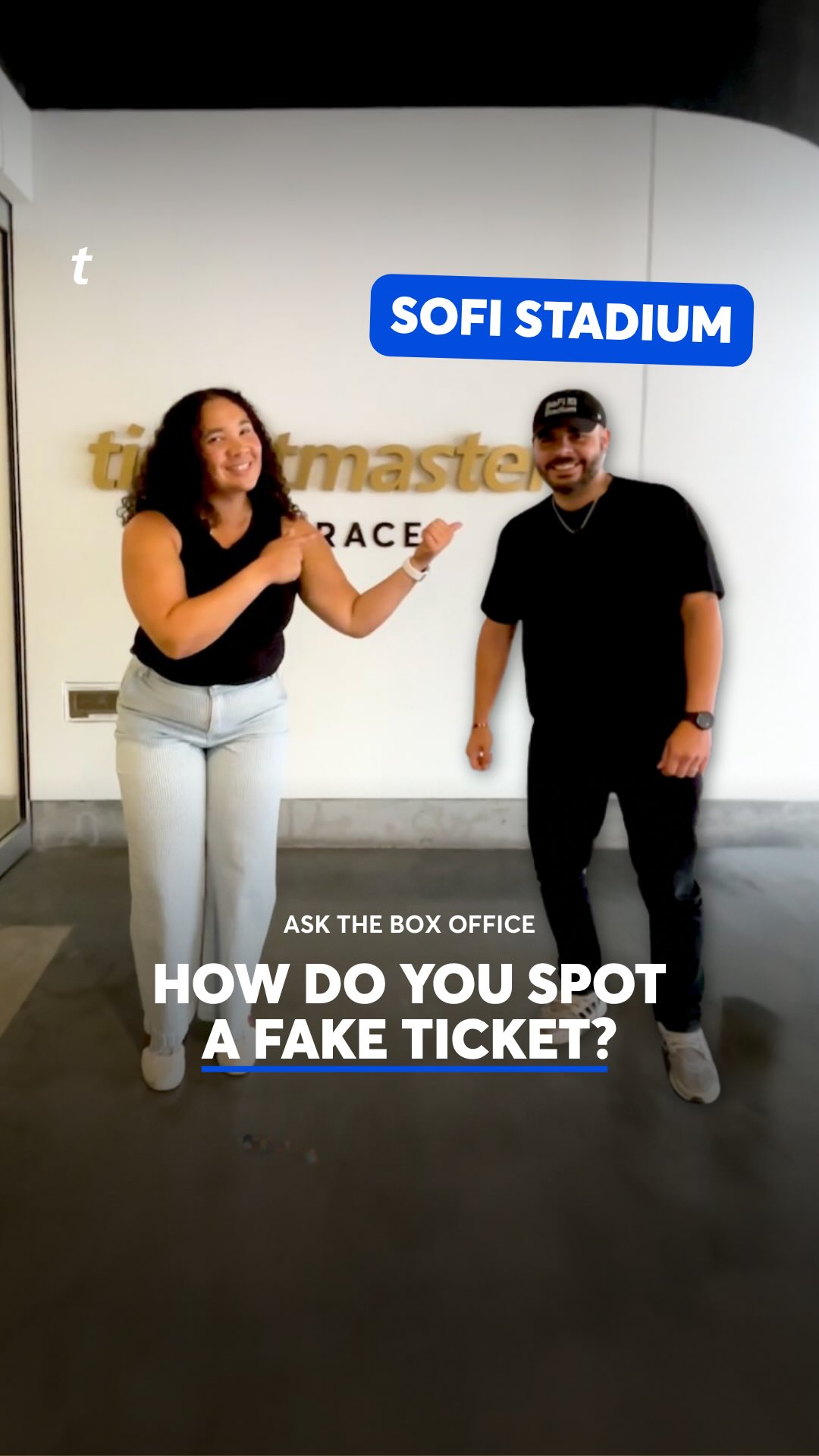 Instagram post by @marissakumari for Ticketmaster. Caption reads: Got questions about ticketing? 🎫

We put the SoFi....