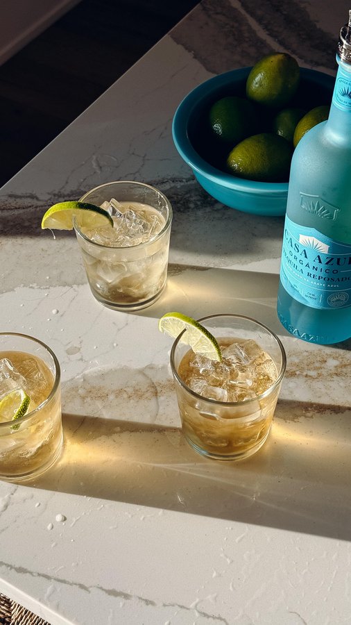 Instagram post by @huntervought for Casa Azul Spirits. Caption reads: There’s no better way to cap off the summer than....