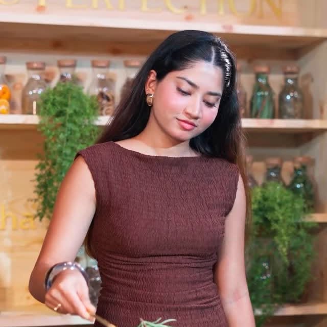 Instagram post by @theriaamin for Indulekha. Caption reads: Made my own Hair Serum 😍✨

Yes, you heard that....