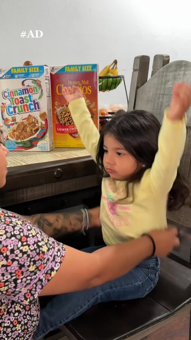 Instagram post by @thearellanofamily_ for Cheerios. Caption reads: #ad I partnered with Honey Nut @cheerios to show....