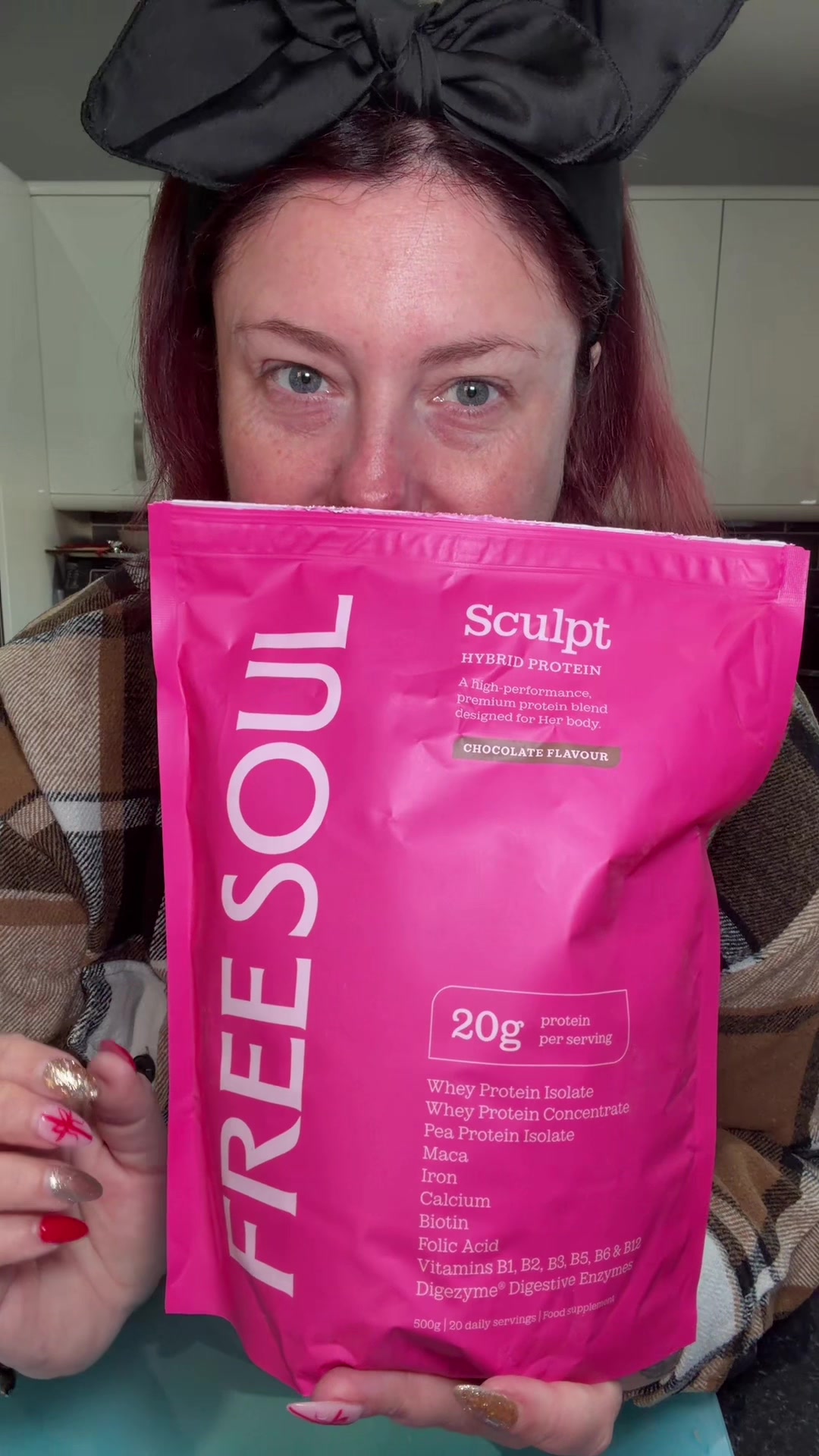 TikTok post by @lins832 for Free Soul. Caption reads: [...] Hybrid Protein Powder from @Free Soul....