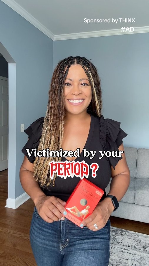 Instagram post by @missyhalle for Thinx. Caption reads: #sponsored Have you ever felt personally....