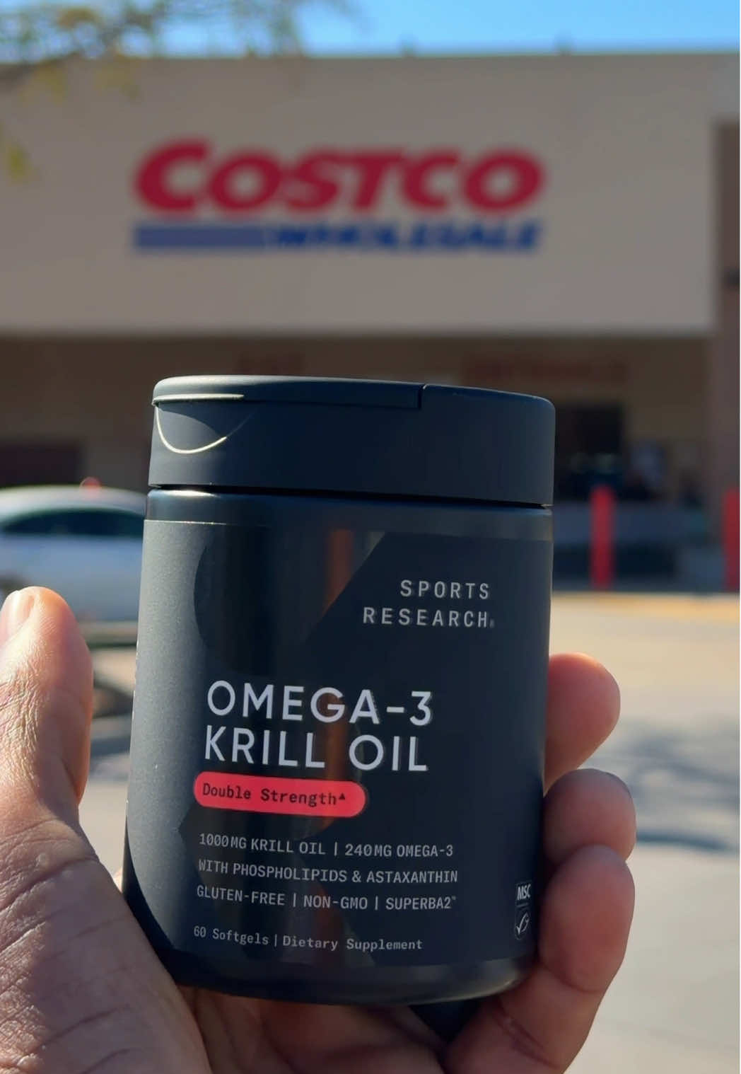 TikTok post by @hollywoodcrooks for Sports Research. Caption reads: Just found @sportsresearch Krill Oil Superba2 at....
