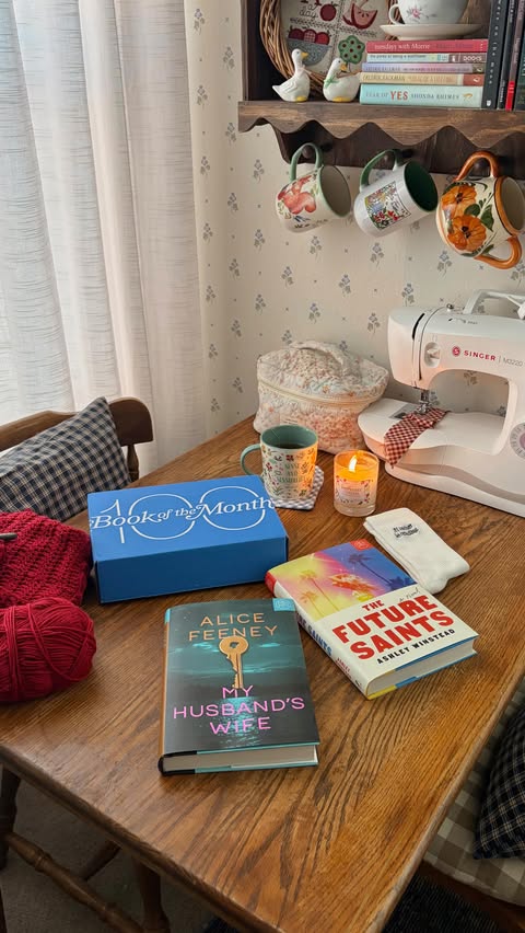 Instagram post by @intothecozycorner for BookoftheMonth. Caption reads: [...] the new year with new books from....