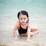 Instagram post by @yasmine_vargas2307 for Rascals. Caption reads: Sunshine, smiles, and Rascals Swim Pants 💙....