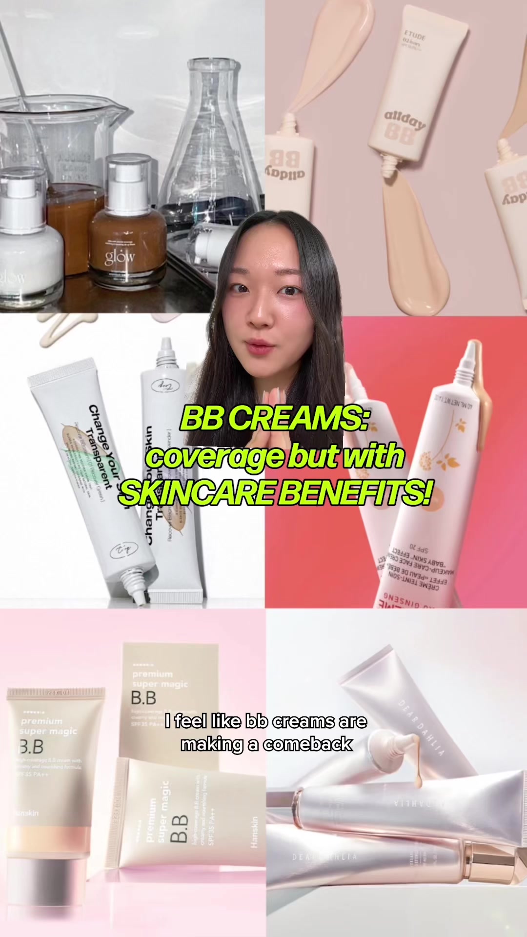 TikTok post by @heyinlees for DearDahlia. Caption reads: team bb creams or team foundations/cushions? @Dear....