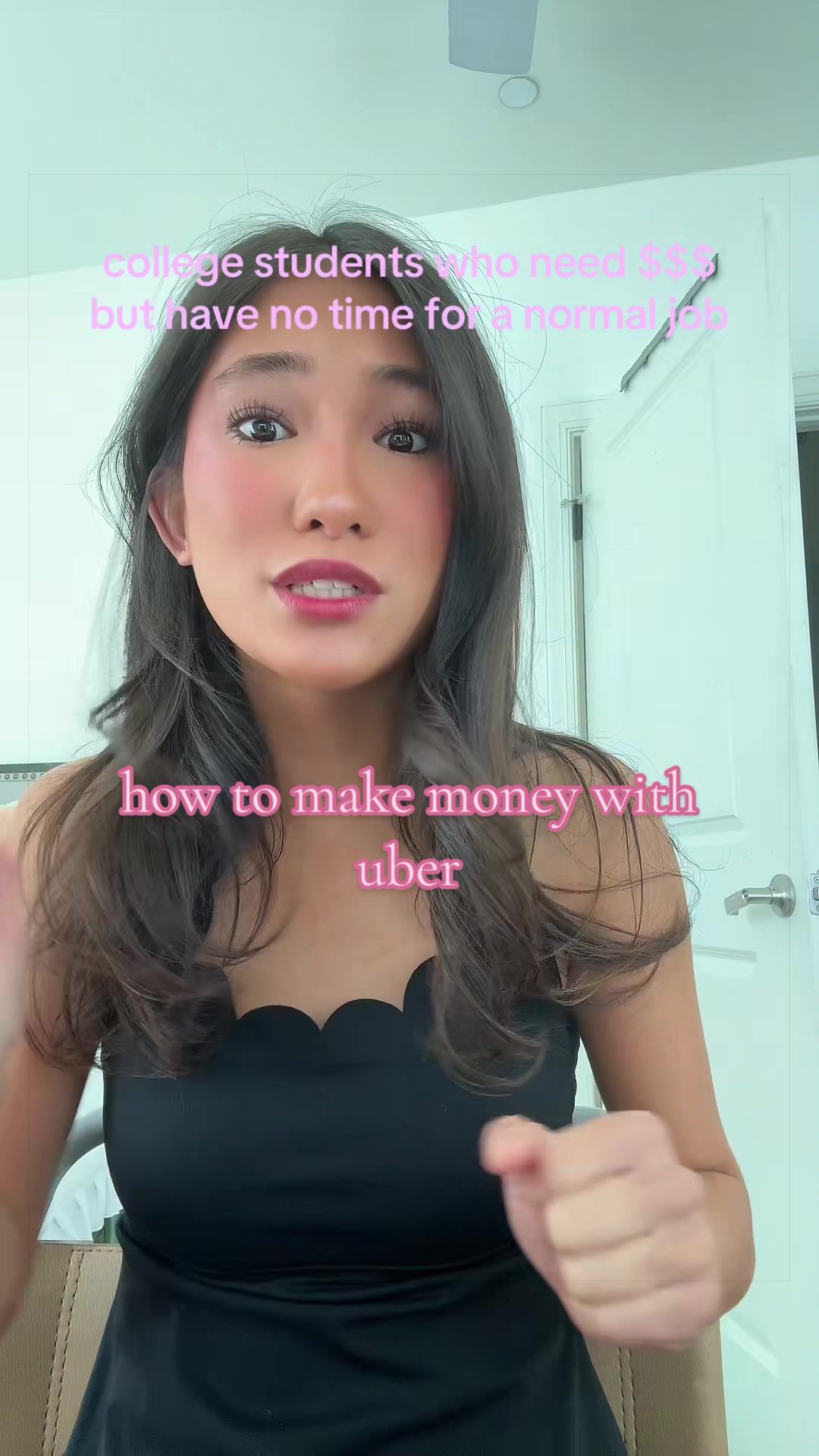 TikTok post by @shopwithlanaa for Home From College. Caption reads: [...] the link in my bio 🫶 @Uber @Home From....