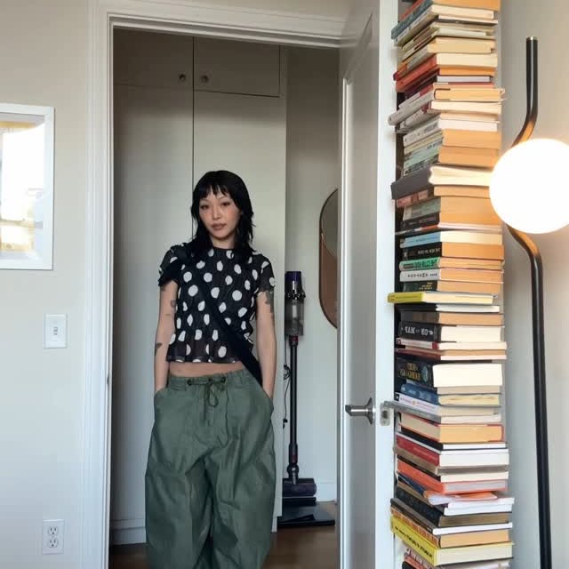 Instagram post by @daisypyo for Clarks Originals. Caption reads: adding a pop of color today with @clarksoriginals....