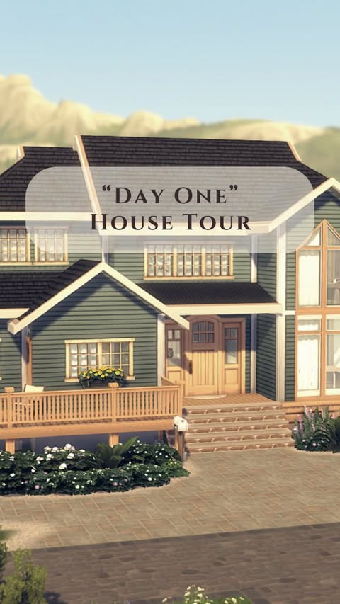 Instagram post by @dzidziak86 for The Sims. Caption reads: "Day One" - House Tour 

This large family home....