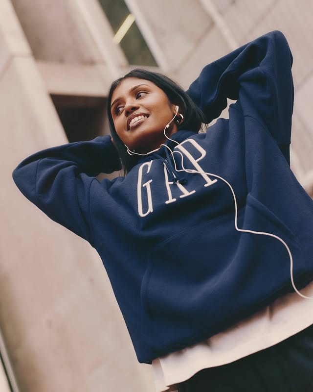 Instagram post by @usha_jey for GAP. Caption reads: Meet @usha_jey. 

Usha Jey is a French-Tamilian....