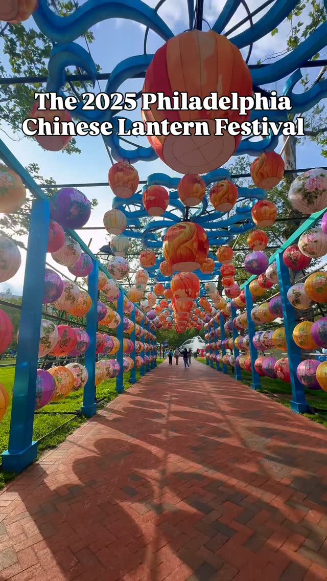 Instagram post by @kidfriendlyphilly for Abercrombie & Fitch. Caption reads: The 2025 Philadelphia Chinese Lantern Festival is....