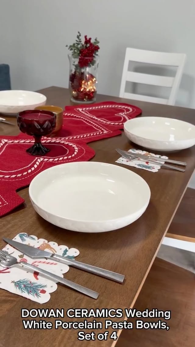 Instagram post by @americanlifeugc for Dowan. Caption reads: DOWAN CERAMICS Wedding White Porcelain Pasta [...].