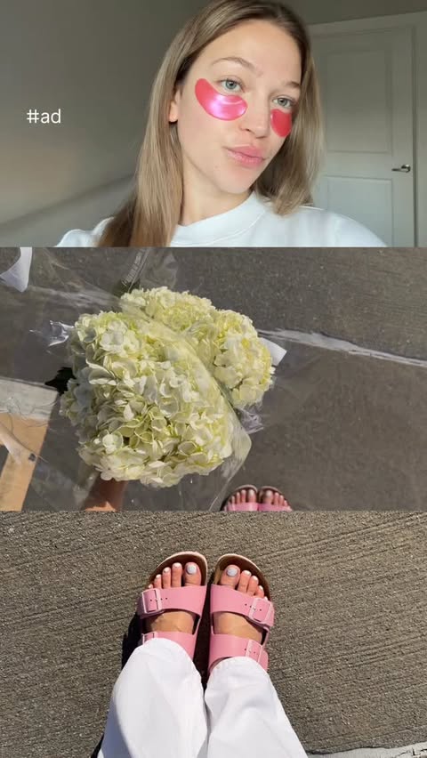 Instagram post by @maddiecidlik for Birkenstock. Caption reads: [...] day💌💐 #ad I’m obsessed with the....