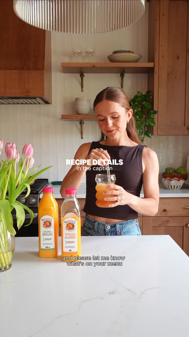 Instagram post by @nourishment.nutrition for Natalie's Orchid Island Juice. Caption reads: #AD Mother’s Day with the Official Juice of Brunch....