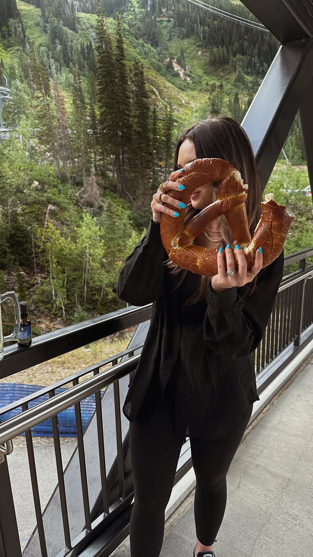 Instagram post by @britontheglow for WishGarden Herbs. Caption reads: Have your pretzel and eat it too w/....