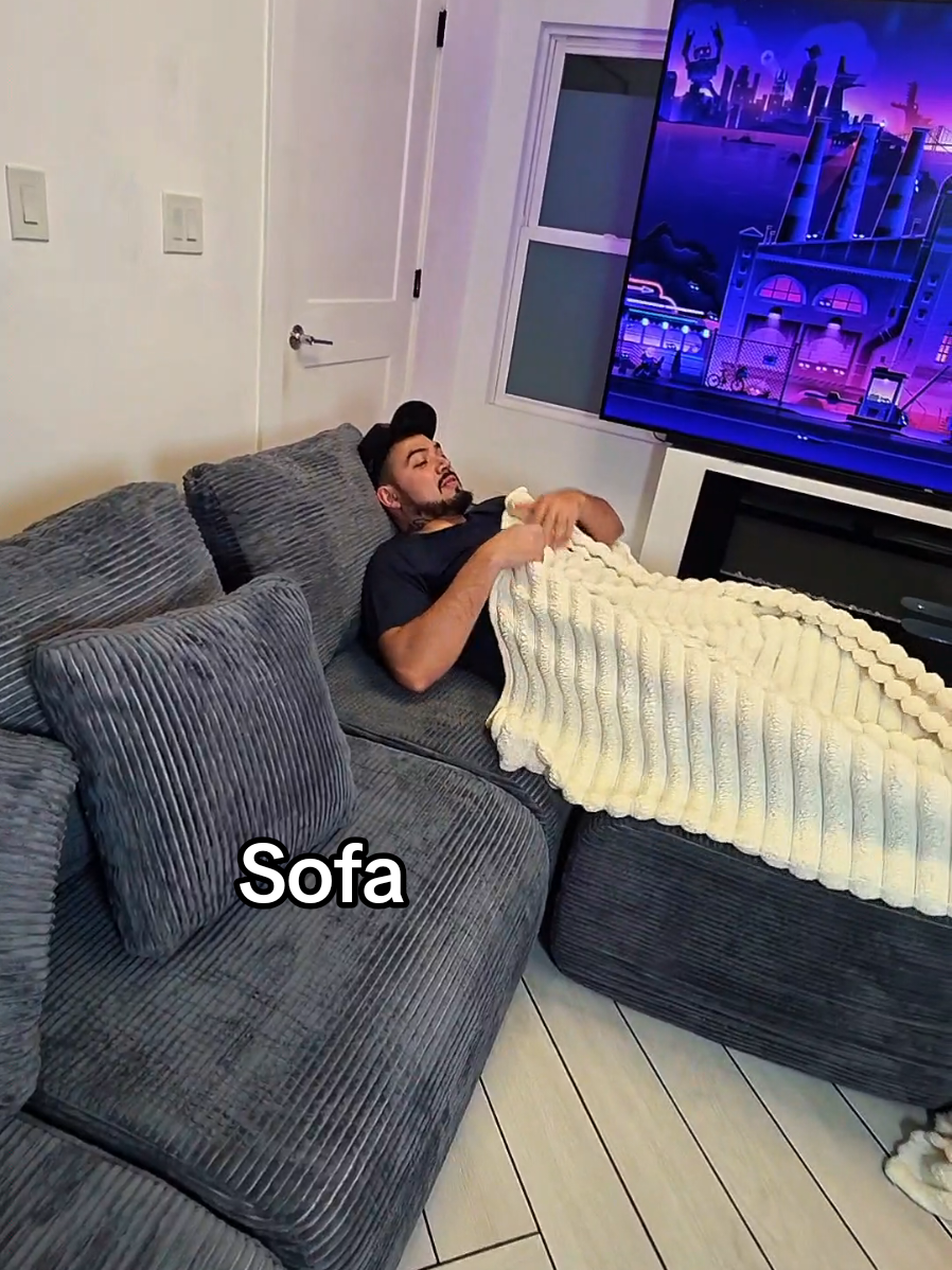 TikTok post by @1010lara1 for Sikaic. Caption reads: Sikaic 108" Corduroy Sectional Modular Sofa, L....