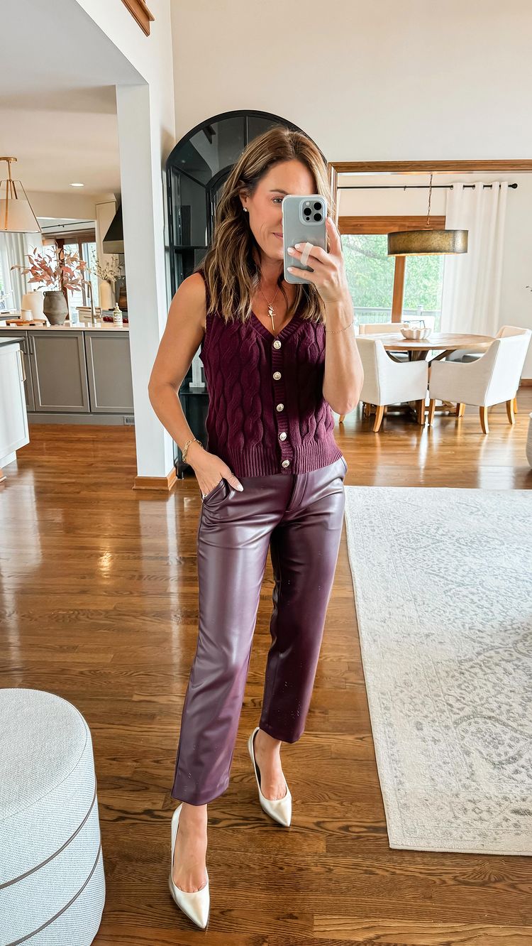 Instagram post by @twopeasinablog for Talbots. Caption reads: Elevated Fall styles in rich colors & textures....