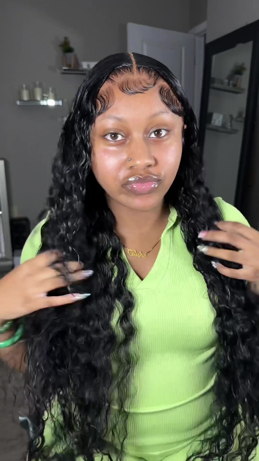 TikTok post by @theyloveeenkai for Bling Hair. Caption reads: @Bling Hair Fashion click the shopping link to....